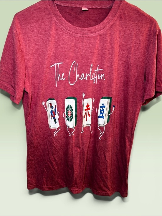 Tops - The Charleston Mahjong Dancing Tiles Graphic Tee Large
